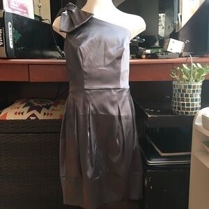 Beautiful B. Darlin One Shoulder Shiny Steel Dress